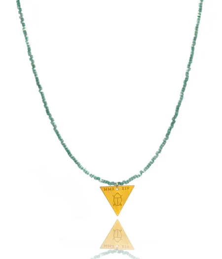 Lucky Scarab Teal Iris Necklace