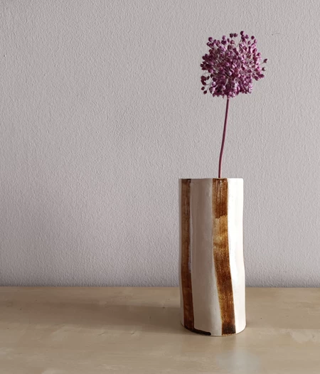 Striped Modern Cylinder Vase