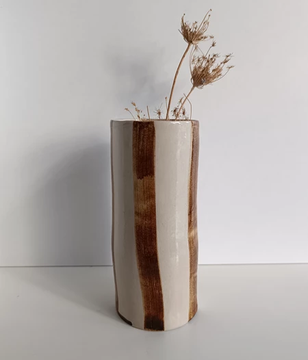 Striped Modern Cylinder Vase