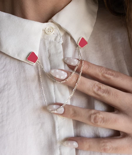 Καρφίτσα πουκάμισου, γεωμετρικά σχήματα, με σμάλτο