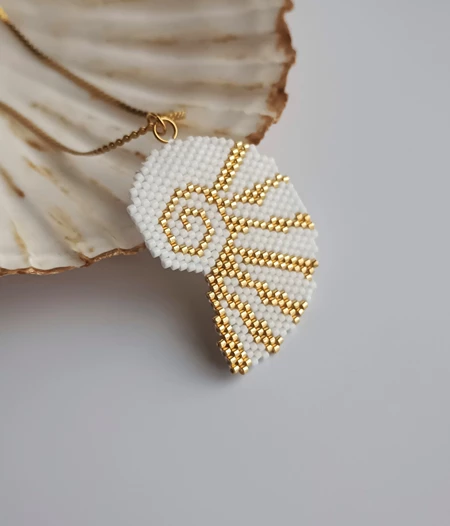 Nautilus Shell Necklace With Miyuki Beads