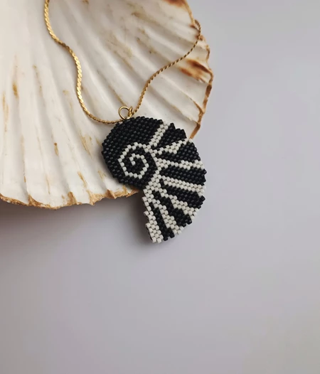Nautilus Shell Necklace With Miyuki Beads
