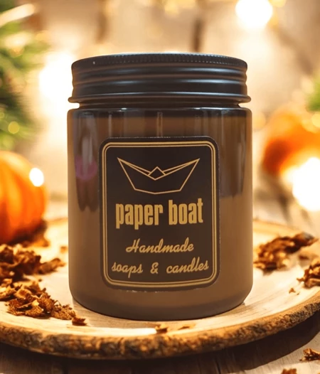 Φυτικό Αρωματικό Κερί από 100% Σόγια με άρωμα Σουφλέ Κολοκύθας