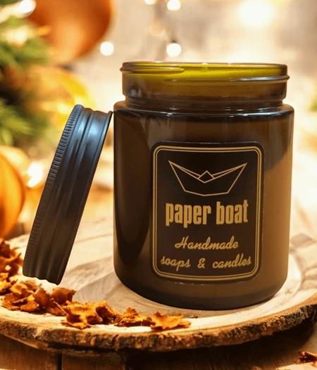 Φυτικό Αρωματικό Κερί από 100% Σόγια με άρωμα Σουφλέ Κολοκύθας